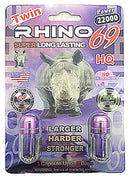Rhino 69 Double Pack – Male Enhancement Single Pill – 20 Packs Per Box
