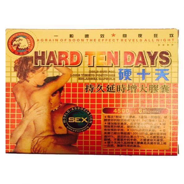 Hard Ten Days Herbal Enhancement Capsules 4500 mg X 6 Pills Per Box - Real Deal Packs