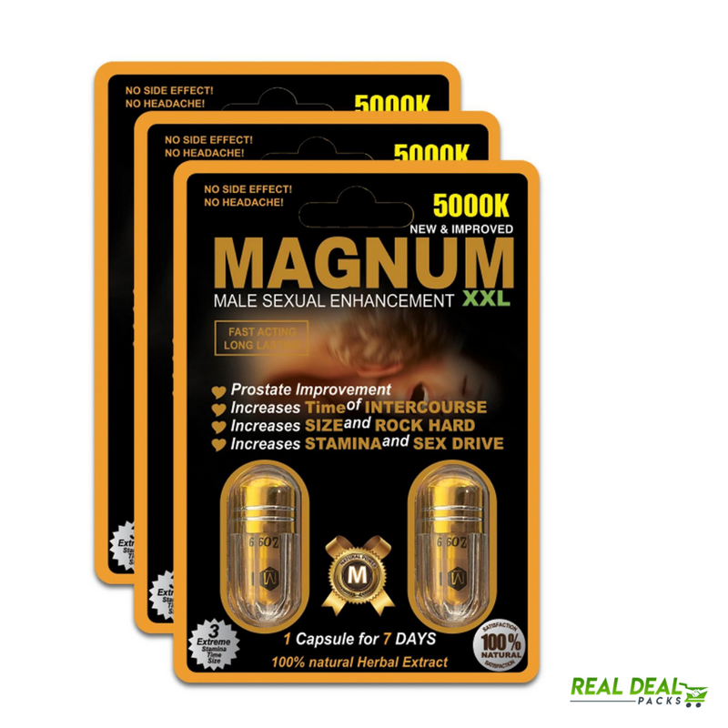 Magnum XXL 50K Double Pack – Male Enhancement Single Pill – 20 Packs Per Box - RealDealPacks